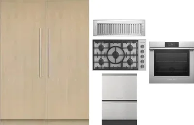 6 Piece Package Includes Refrigerator, Freezer, Cooktop, Wall Oven, Hood And Dishwasher